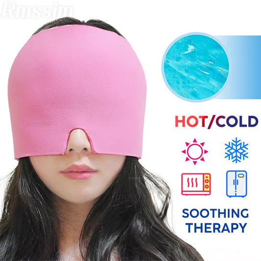 Head Massager Cap Gel Hot Cold Therapy Headache Migraine Relief Cap Stress Pressure Pain Relief Massage Hat Cold Hat Eye Mask